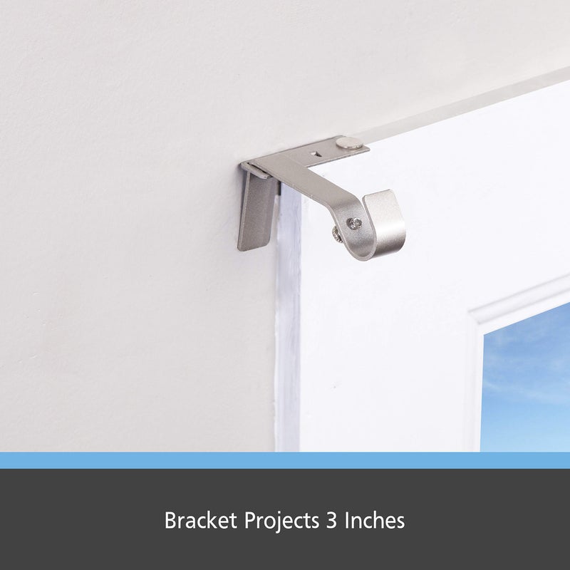 Kenney Fast Fit 5/8" No Measure Curtain Rod Brackets, Brushed Nickel, 2 Count (Pack of 1) - Image 5